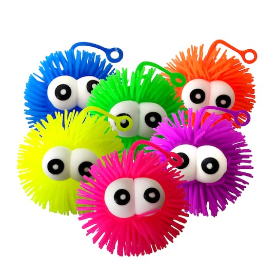 Assorted Light-Up Puffer Ball with Eyes, 1pc.